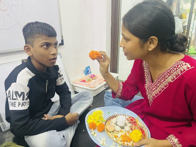 Festival celebration with an aarti thali