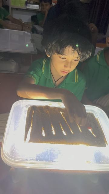 Occupational therapy — sensory work on a light box