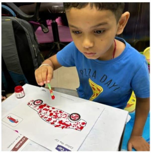 Dot painting for hand-eye coordination