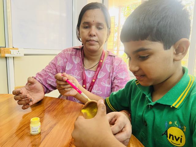 Pre-vocational activity — painting a diya