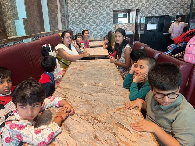 Waiting for our order at the restaurant