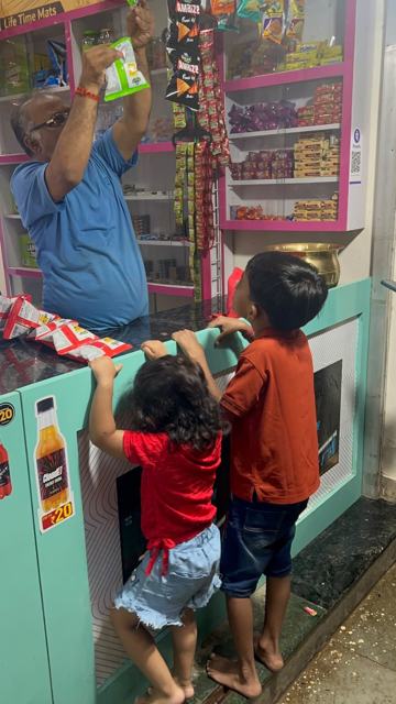 Educational visit — choosing at a shop