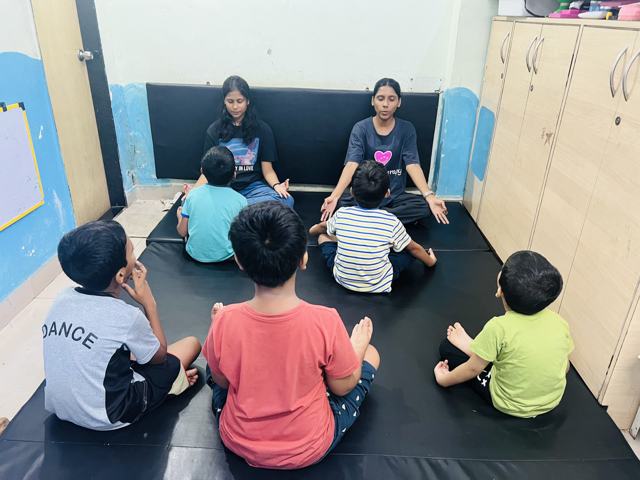 Group yoga session